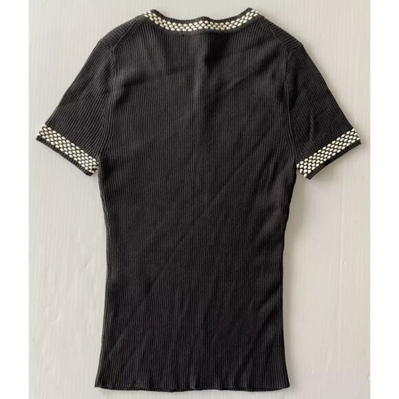 White House Black Market Women's Short Sleeve Shirt Size S/P Cable Knit - Picture 4 of 10